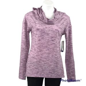 NWT Gaiam Cowl Neck Hooded Purple Sweatshirt XS